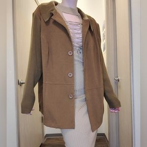 Brown sweater peacot cardigan